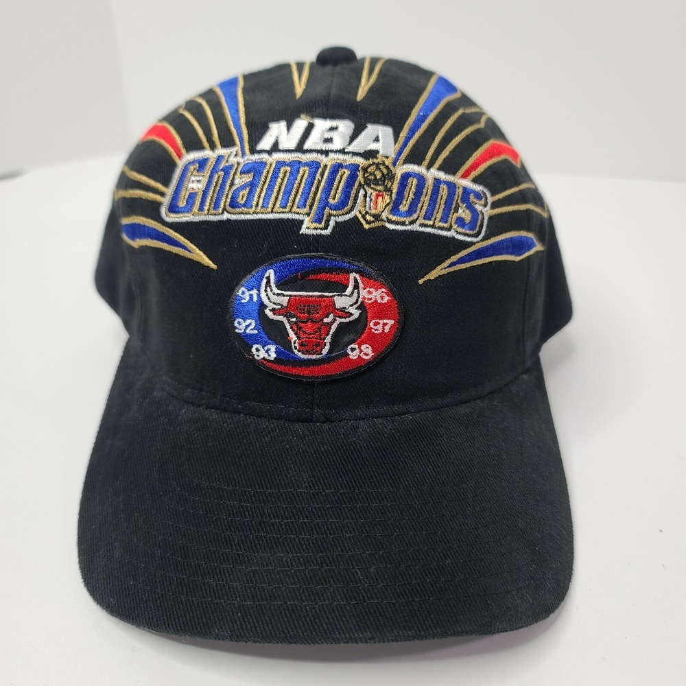 VIntage 1998 Chicago Bulls Championship Black Starter Adjustable The Right Hat